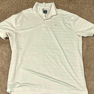 Callaway Golf - Horizontal Tonal Texture Stripe Polo - White XXL